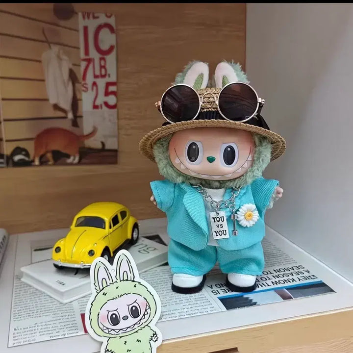 [BUNJANG] Pop Mart Macaron Grape Labubu Doll/Clothing Set / 팝마트 마카롱 청포도 라부부  인형/의류 세트 함께 판매
