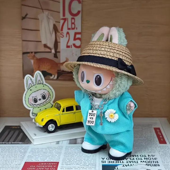 [BUNJANG] Pop Mart Macaron Grape Labubu Doll/Clothing Set / 팝마트 마카롱 청포도 라부부  인형/의류 세트 함께 판매