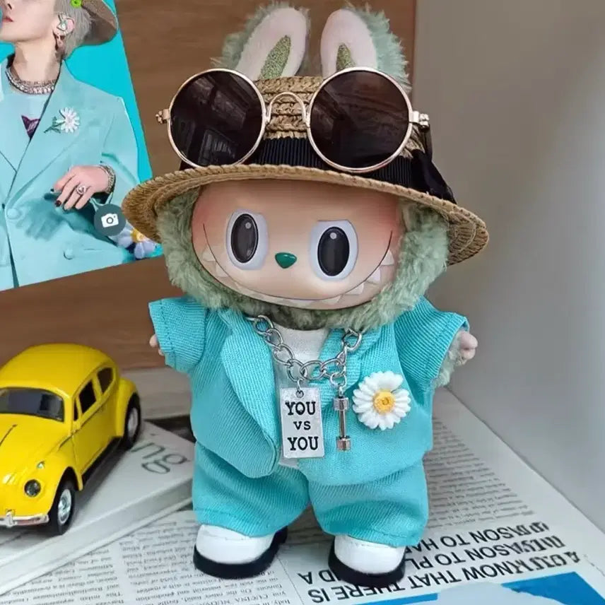 [BUNJANG] Pop Mart Macaron Grape Labubu Doll/Clothing Set / 팝마트 마카롱 청포도 라부부  인형/의류 세트 함께 판매
