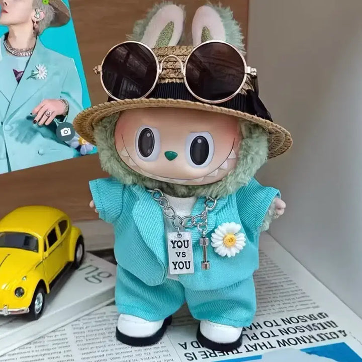[BUNJANG] Pop Mart Macaron Grape Labubu Doll/Clothing Set / 팝마트 마카롱 청포도 라부부  인형/의류 세트 함께 판매