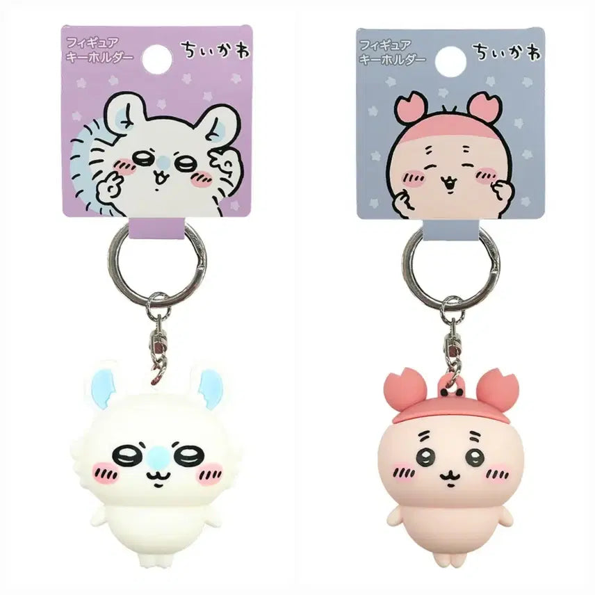 [BUNJANG] Chiikawa Figure Keychain Set - Kani &amp; Momonga / 치이카와 피규어 키홀더 키링 카니 모몽가 세트