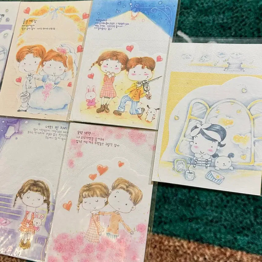 [BUNJANG] Morning Glory Vintage Card Postcard Set (7 pcs) / (7장)고전문구 모닝글로리 빈티지 카드 엽서 일괄