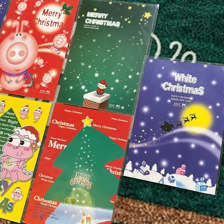 [BUNJANG] Mr. K (MRK) Christmas Card Postcard Set (7 pcs) / (7장) 고전문구 미스터케이 엠알케이 크리스마스 카드 엽서 세트