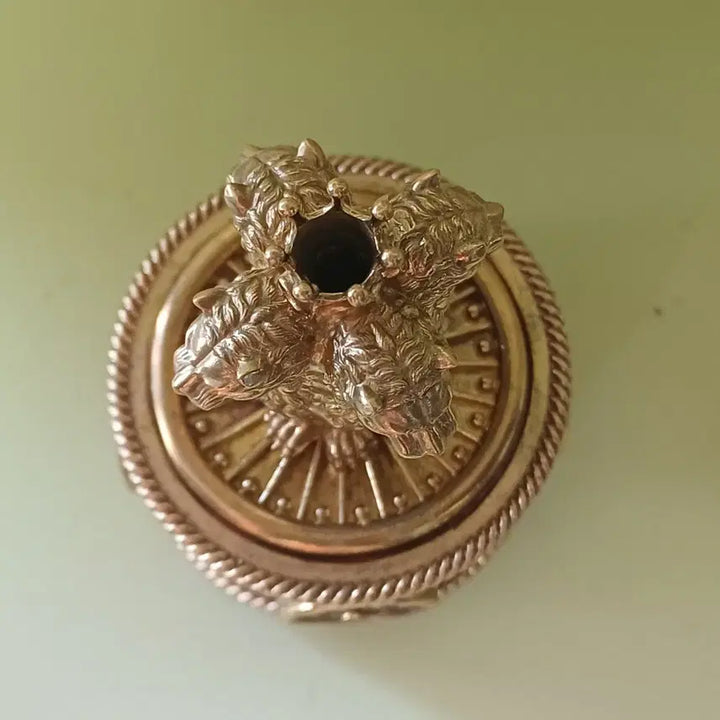[BUNJANG] Four-Lion Head Bronze Censer / 사자상 4두 흉상 황동 향로