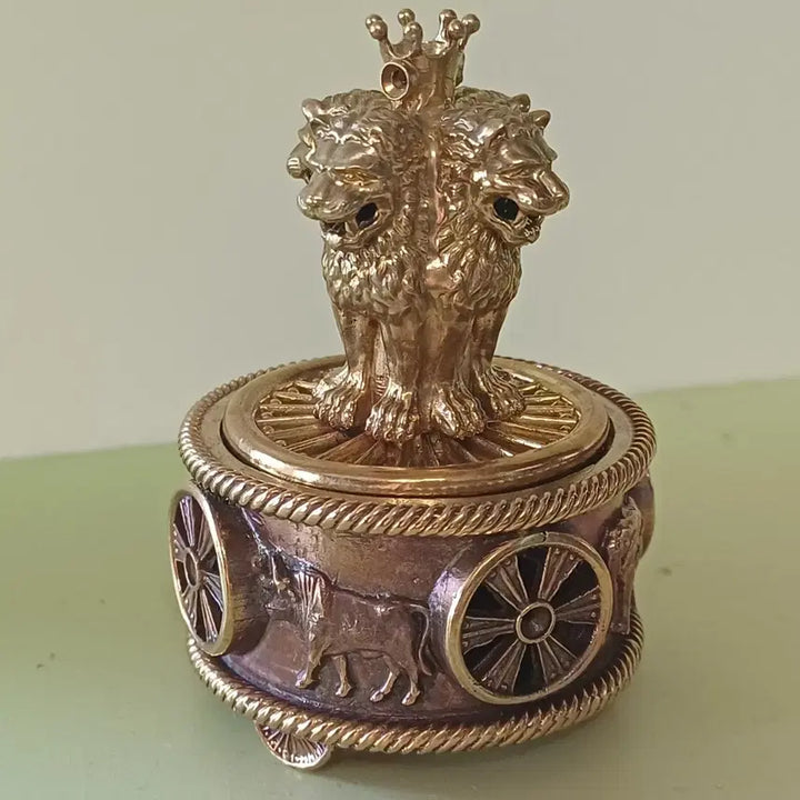 [BUNJANG] Four-Lion Head Bronze Censer / 사자상 4두 흉상 황동 향로