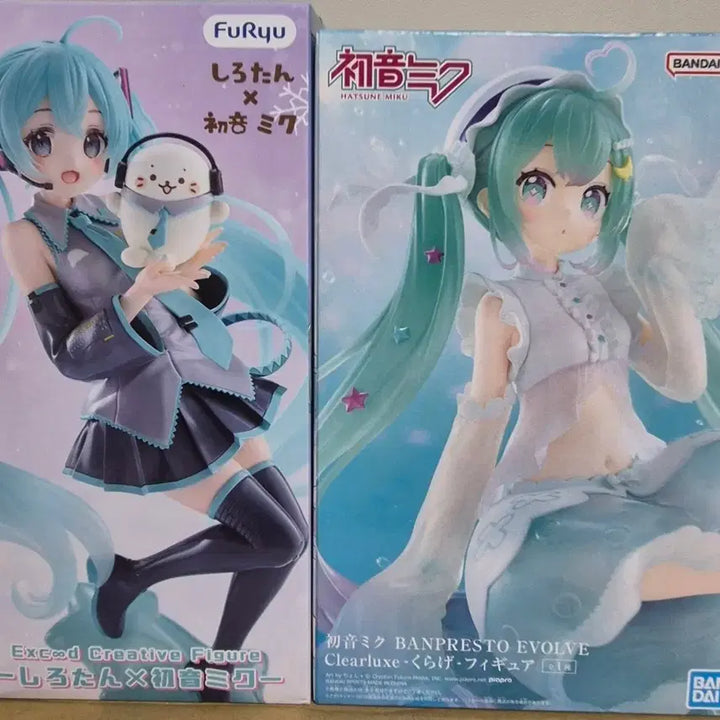 [BUNJANG] Hatsune Miku Figure 2 Types (Exceed Creative Shirotan, Clearluxe Jellyfish Version) - Sealed / 미개봉 현물)) 하츠네 미쿠 피규어 2종 (Exceed Creative 시로탄, Clearluxe 해파리 버젼)