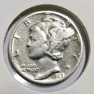 [BUNJANG] USA 1939 Mercury Dime Silver Coin / (은화)미국 1939년 10센트 머큐리 다임 (동전.외국주화)03