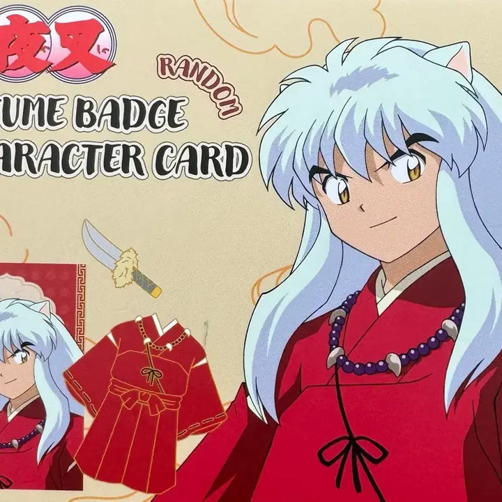[BUNJANG] Inuyasha Character Card &amp; Costume Badge Set (Random) / cgv 이누야사 캐릭터카드 + 코스튬뱃지 세트(랜덤)