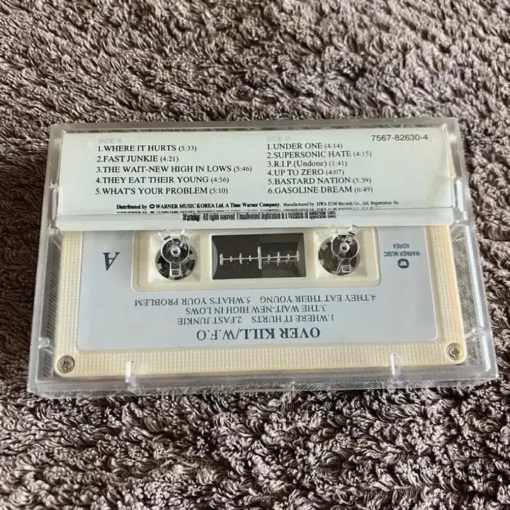 [BUNJANG] Overkill W.F.O. Cassette Tape (Korean License Edition) / 80~90년대 미국의 스래쉬 메탈 밴드 오버킬 정규 7집 W.F.O. 앨범 국내 라이센스 카세트테이프