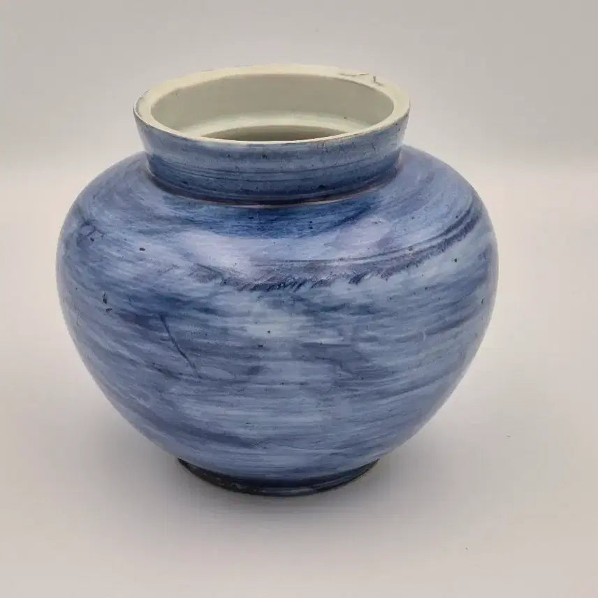 [BUNJANG] Joseon Dynasty Blue-Glazed Celadon Tea Jar / 조선 청채호 청화백자 항아리 차호