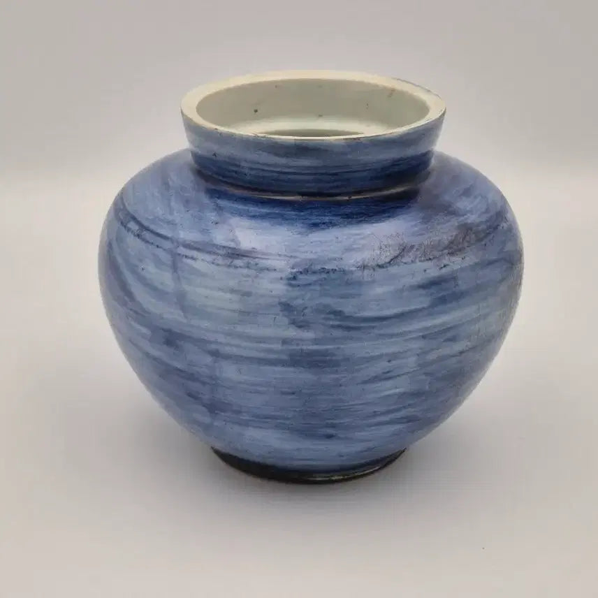 [BUNJANG] Joseon Dynasty Blue-Glazed Celadon Tea Jar / 조선 청채호 청화백자 항아리 차호