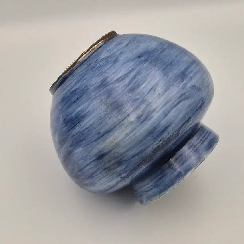 [BUNJANG] Joseon Dynasty Blue-Glazed Celadon Tea Jar / 조선 청채호 청화백자 항아리 차호