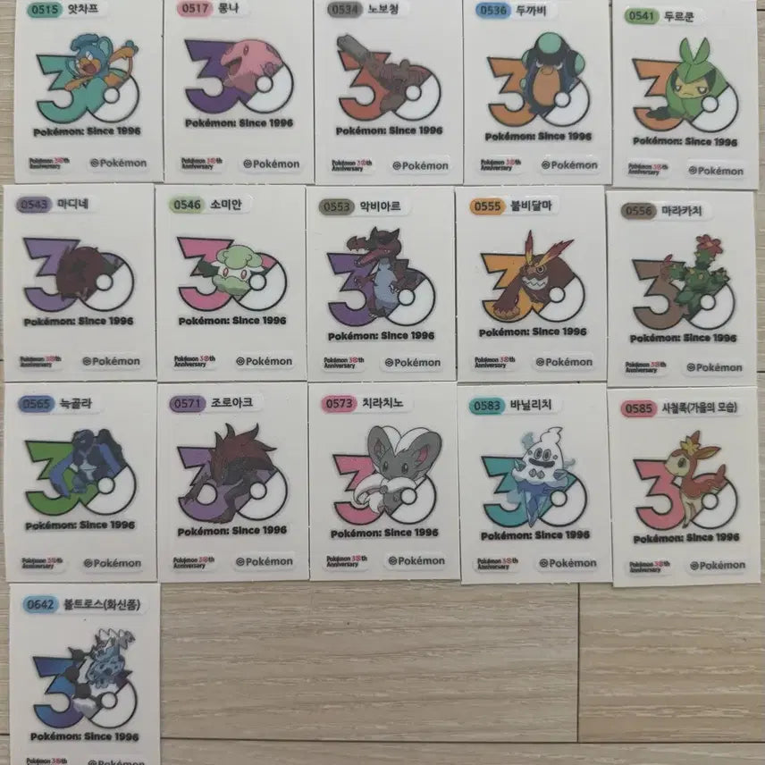 [BUNJANG] Pokemon 30th Anniversary Logo Sticker Collection / 포켓몬 신상 로고띠부씰 30주년