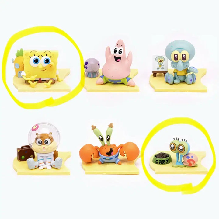 [BUNJANG] SpongeBob &amp; Gary 2-Figure Set Bundle / 스펀지밥 레토 베이비 피규어 가챠 핑핑이 스폰지밥 2종 세트 일괄