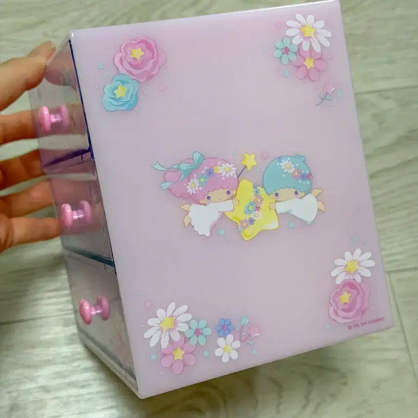 [BUNJANG] 2000 Little Twin Stars 3-Tier Drawer Organizer Chest / 2000 고전 키키라라 리틀트윈스타 3단 서랍 정리함 체스트