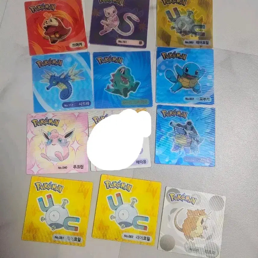 [BUNJANG] Pokemon Gim Lenticular Chip Set (Mew, Blastoise, Squirtle, Ditto) / 포켓몬김 렌티큘러칩 (뮤,거북왕,꼬부기,메타몽 택포 급처)