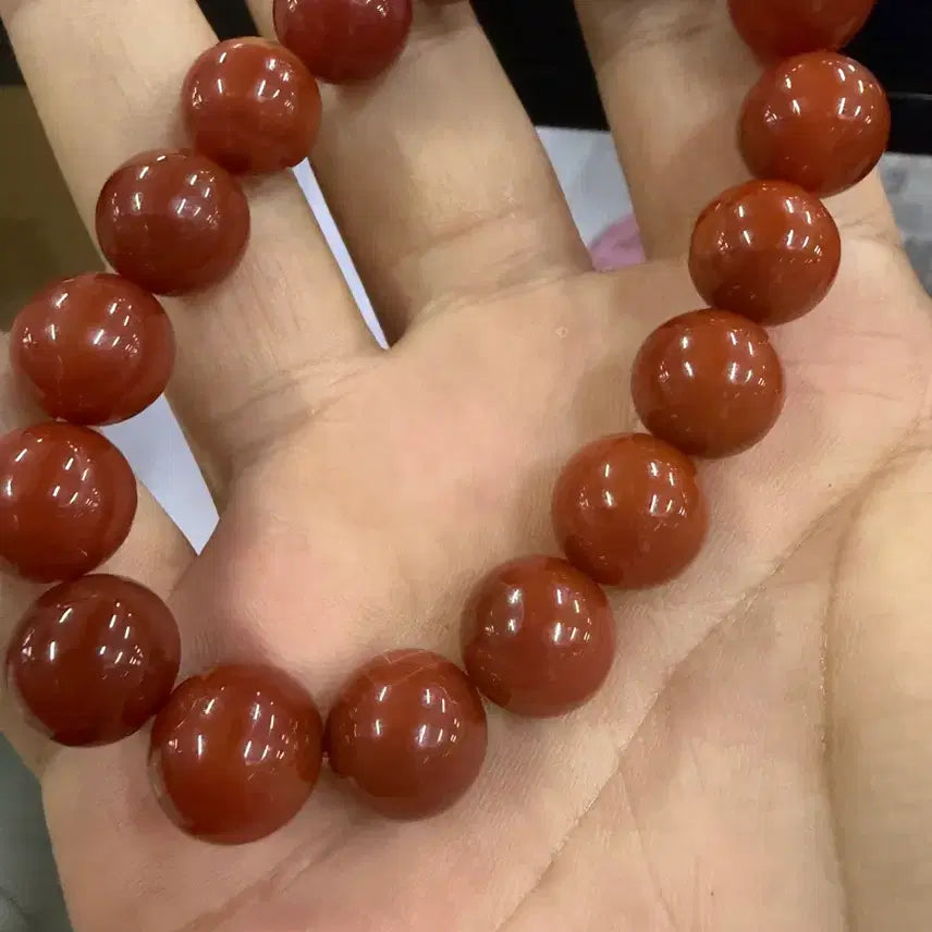 [BUNJANG] Authentic Sichuan Red Agate Bracelet / 진품 사천료 남홍마노팔찌 (운송시간13일)