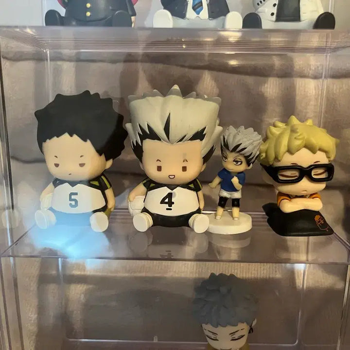 [BUNJANG] Haikyuu!! Akaashi/Bokuto/Tsukishima Chibi Chibi Sofubi Figure &amp; Onemutan Gacha Bundle Set / 하이큐 아카아시/보쿠토/츠키 챠비챠비 소프비 피규어 가챠, 오네무탄 일괄