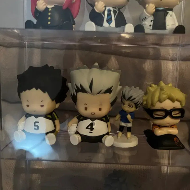 [BUNJANG] Haikyuu!! Akaashi/Bokuto/Tsukishima Chibi Chibi Sofubi Figure &amp; Onemutan Gacha Bundle Set / 하이큐 아카아시/보쿠토/츠키 챠비챠비 소프비 피규어 가챠, 오네무탄 일괄