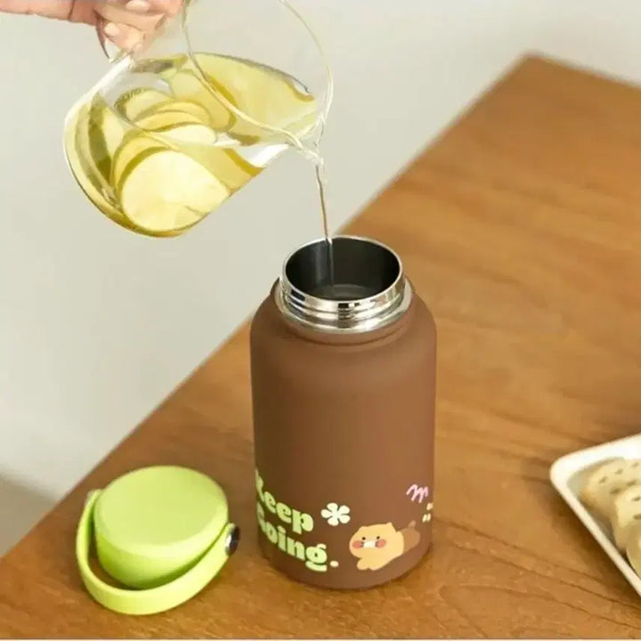 [BUNJANG] Chunsik Two-Tone Tumbler with Handle 670ml Brown / 춘식이 투톤 핸들 텀블러 670ml 브라운