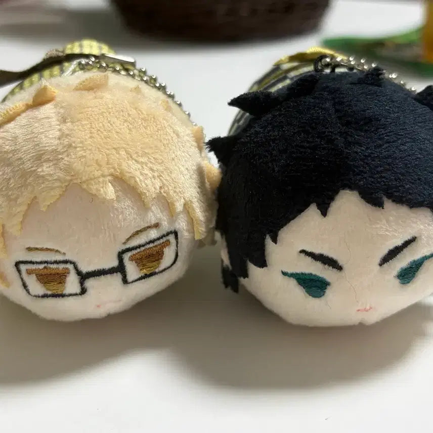 [BUNJANG] Haikyuu!! Tsukishima &amp; Akaashi Plush Keychains Bundle Set / 하이큐 츠키시마 아카아시 인형 키링 일괄판매