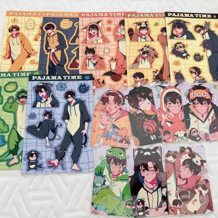[BUNJANG] Garbage Time Dacknim Pajama Time Sticker Photocard Bundle Set (7 Types) / 가비지타임 닻님 파자마타임 스티커포카 7종 일괄