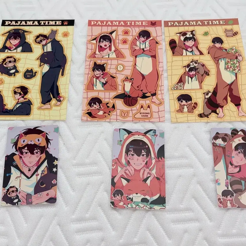 [BUNJANG] Garbage Time Dacknim Pajama Time Sticker Photocard Bundle Set (7 Types) / 가비지타임 닻님 파자마타임 스티커포카 7종 일괄