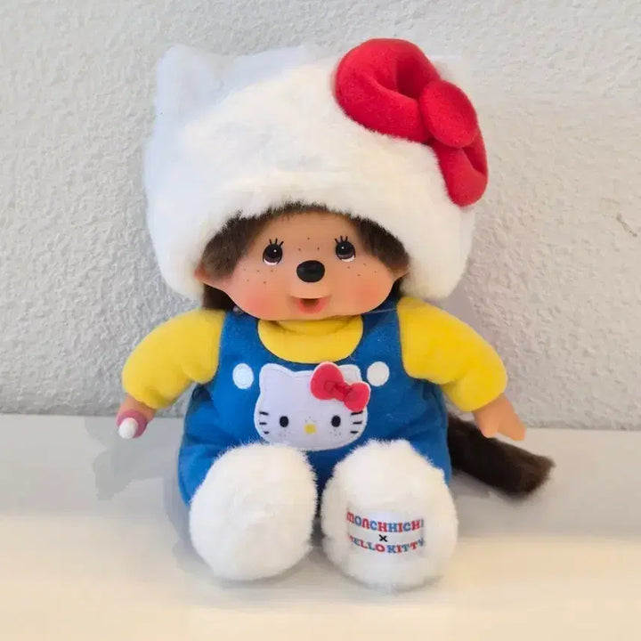 [BUNJANG] Authentic Hello Kitty x Monchhichi Collaboration Doll / 정품)헬로키티 콜라보 몬치치