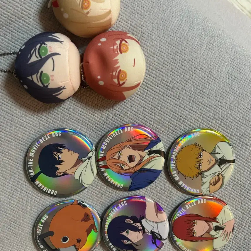 [BUNJANG] Chainsaw Man Manju and Aurora Can Badge Bundle Set / 체인소맨 만쥬 및 오로라 캔뱃지 일괄