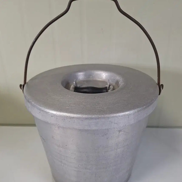 [BUNJANG] 1968 Korean Military Enamel Bucket / 근대사 수집 자료 옛날 국군군용 양은 바께스 양동이 짬밥통 68년