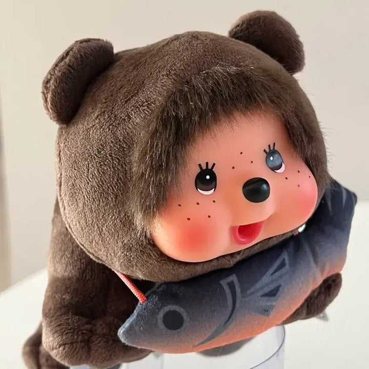 [BUNJANG] Hokkaido Limited Bear Monchhichi with Salmon / 홋카이도 연어 곰 몬치치