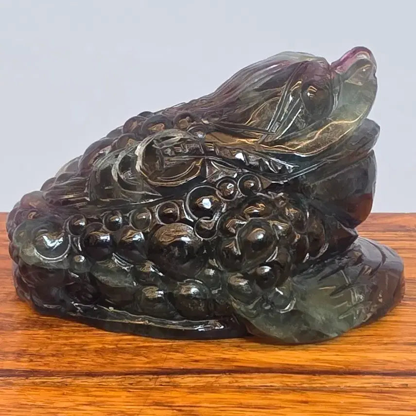 [BUNJANG] Three-Legged Crow and Toad Stone Lamp with Base / 26091013 좋은 기운을 내뿜는 플로어라이트 형석 삼족오 두꺼비 광물 수석 팝니다