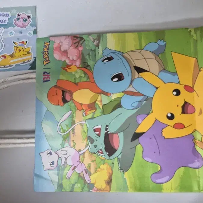 [BUNJANG] Pokemon Winter Edition Sticker Set with BR Shopping Bag / 포켓몬 윈터 에디션 스티커 + BR 포켓몬 쇼핑백