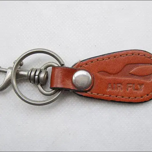 [BUNJANG] Korean Air Swan Logo Leather Keychain / AIR FLY 대한항공 고니 로고 닮은 가죽 열쇠고리 (k249)
