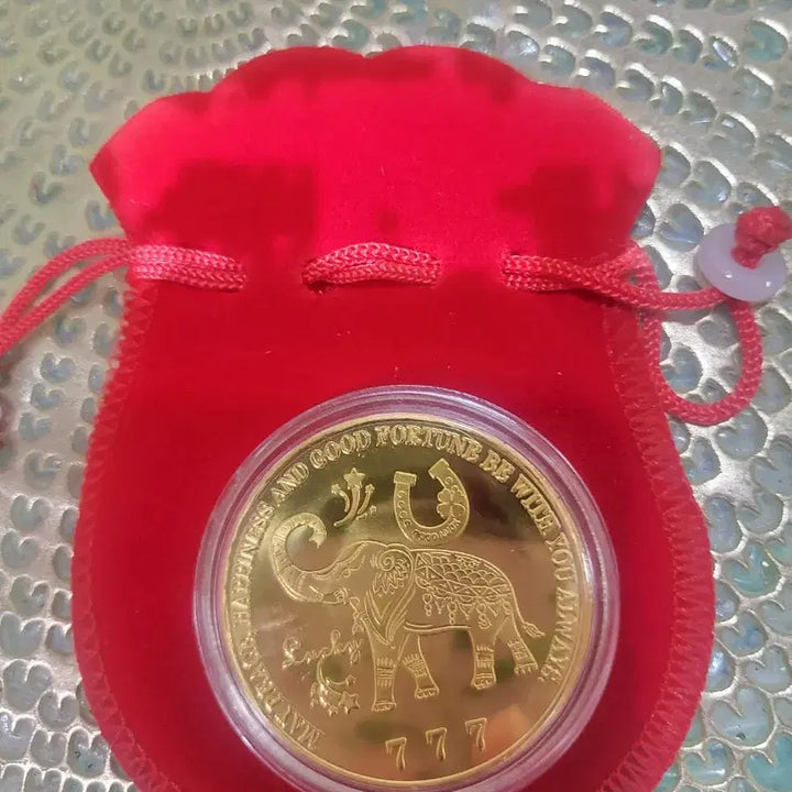 [BUNJANG] Golden Koi Fish, Elephant Coin &amp; Fortune Pouch Set / 금색 잉어.코끼리 동전 &amp;복주머니 세트