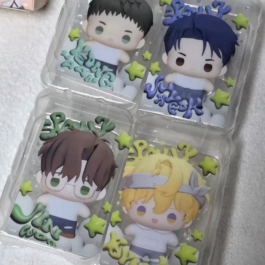 [BUNJANG] Sparkles "Bboshiraegi" Figure Bundle Set - Baek Youngwoon, Joo Hyuk, Park Byul, Heo Jinwoo / 4개일괄) 스파클즈 뽀시래기 피규어 굿즈 백영운 주혁 박별 허진우