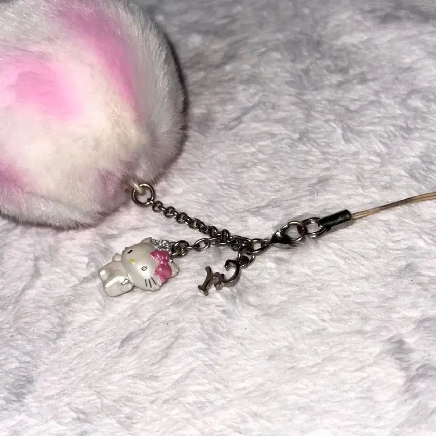 [BUNJANG] Sanrio Cinnamoroll Pink Leopard Crown Strap Charm Authentic / 챠미키티 핑크호피퍼 왕관 스트랩 정품 산리오 고전 문구