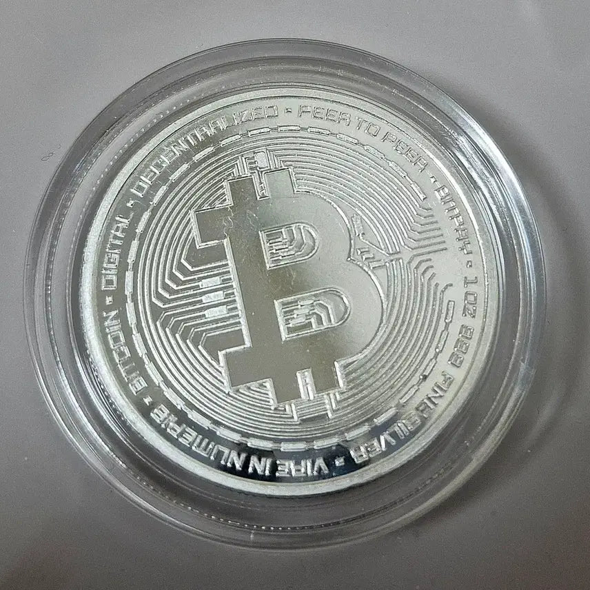 [BUNJANG] Bitcoin Silver Round 1oz Bundle (Set of 2) with Gold Plated Bitcoin Coin / 비트코인 은화 1온스  2개 일괄