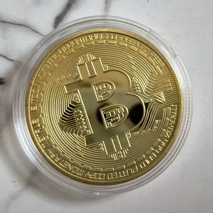 [BUNJANG] Bitcoin Silver Round 1oz Bundle (Set of 2) with Gold Plated Bitcoin Coin / 비트코인 은화 1온스  2개 일괄