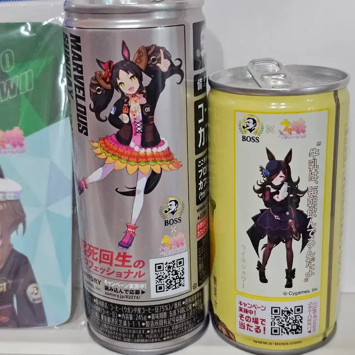 [BUNJANG] Suntory BOSS Uma Musume Collaboration Plate Set (2 Types) + Empty Cans / 산토리BOSS 우마무스메 콜라보 플레이트 2종 + 빈캔