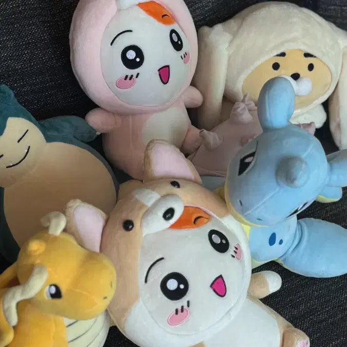 [BUNJANG] Pokemon Snorlax, Chunsik, Ebichu Plush Bundle Set / 인형일괄 포켓몬 에비츄 춘식이