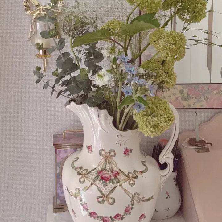 [BUNJANG] Antique Hand-Painted Large Jug Vase / 영국 앤틱 핸드페인팅 빅 저그 화병