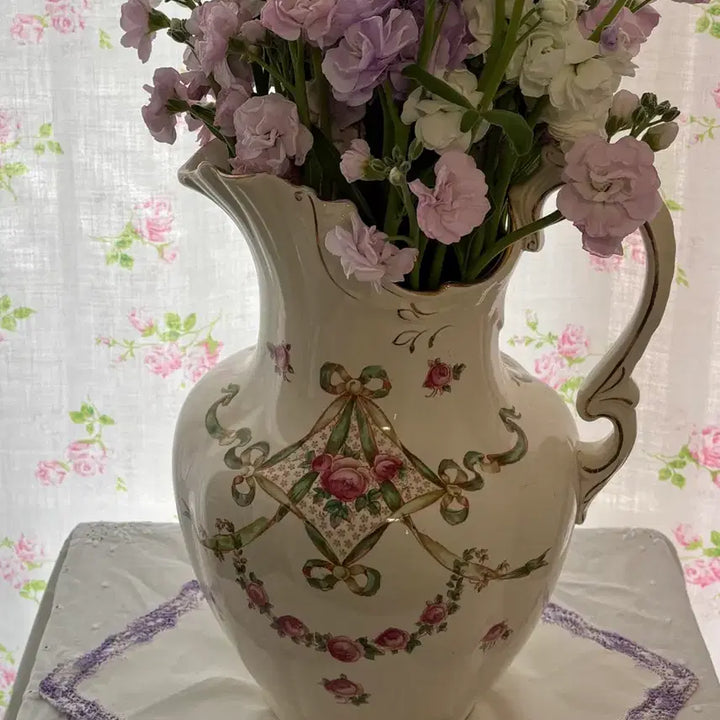 [BUNJANG] Antique Hand-Painted Large Jug Vase / 영국 앤틱 핸드페인팅 빅 저그 화병