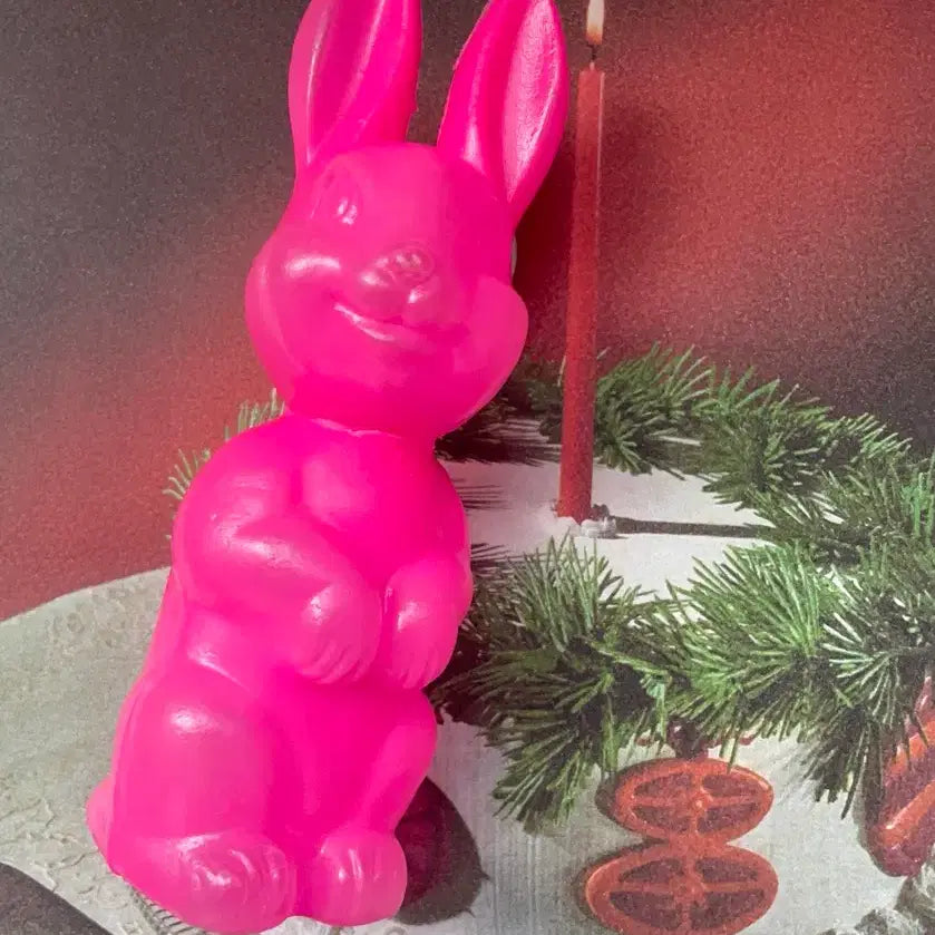 [BUNJANG] 1960s Vintage Pink Bunny Candy Container (Rare) / 1960s 빈티지 핑크 버니 캔디 컨테이너(rare)