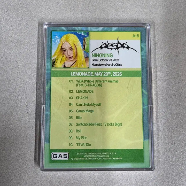 [BUNJANG] aespa Lemonade Card Bundle Set (5 Cards) / GAS 에스파 레모네이드 카드