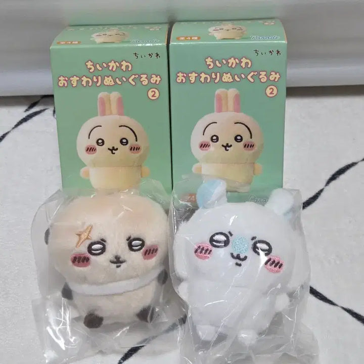 [BUNJANG] Chiikawa Osawari Sitting Plush Set - Rakko &amp; Momonga / 치이카와 오스와리 앉은누이 랏코+모몽가 일괄 새상품