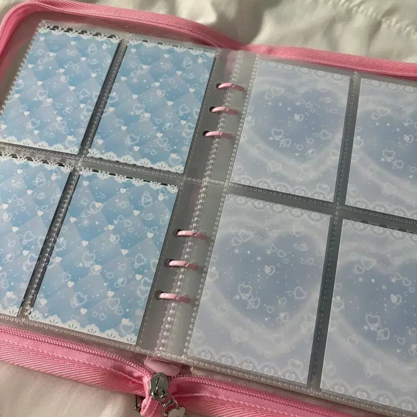 [BUNJANG] 6-Ring Binder with 4-Pocket Pages and Backing Board / 포카 6공 육공 바인더 4단 속지, 뒷대지 포함