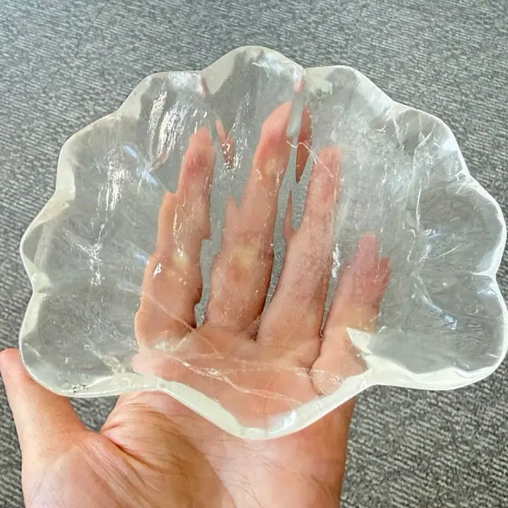 [BUNJANG] Natural White Crystal Set (Rainbow Sphere, Tumblestone, Shell Dish) / 초 특가 천연 백수정 세트 (레인보우구, 텀블, 조개 그릇)