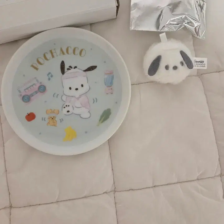 [BUNJANG] Sanrio Pochacco Mini Plate and Keyring Bundle Set / (일괄) 산리오 그릇 포차코 포챠코 인형 키링 산리오 노벨티