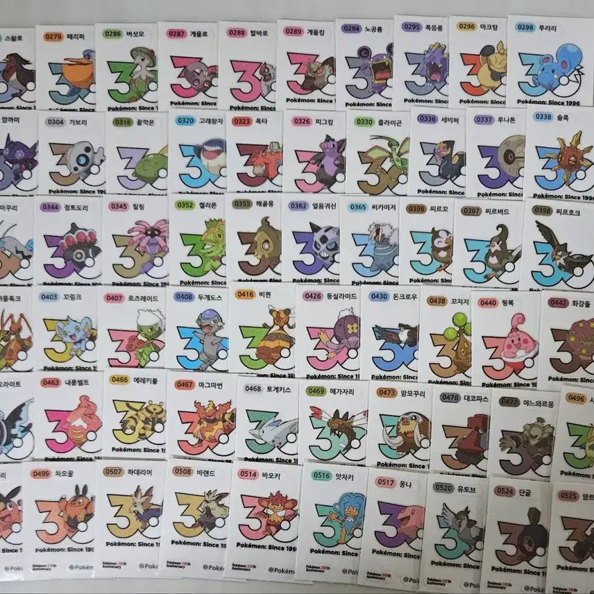 [BUNJANG] Pokemon 30th Anniversary 1013 Logo Stickers / 포켓몬 30주년 1013종 로고띠부씰 판매합니다